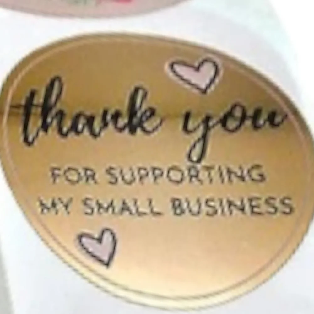 500 Stickers Multicolor Floral Thank You for Supporting my Small Business 1